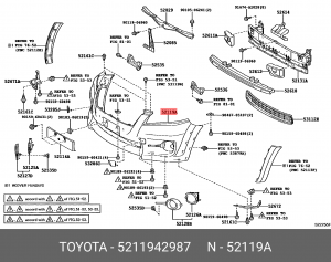 бампер передний!\ Toyota RAV 4 05-13 52119-42987 TOYOTA
