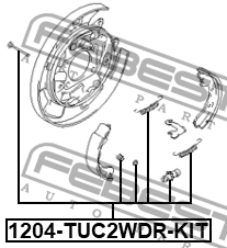 Ремкомплект монтажный для барабанных колодок 1204-TUC2WDR-KIT 1204TUC2WDRKIT FEBEST