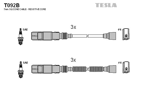 к-кт проводов!\ Smart City-Coupe/Crossblade 0.6/0.7i 98> T092B TESLA