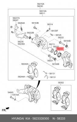 пыльник суппорта тормозного заднего!\ Hyundai Accent 5823328300 HYUNDAI