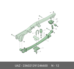 Щека УАЗ Профи серьги рессоры (ОАО УАЗ) 236021291246600 UAZ UAZ