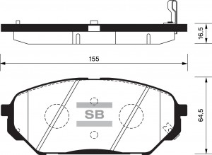 Колодки тормозные HYUNDAI ix55 KIA Sportage (12-) передние (4шт.) SANGSIN SP1203 SANGSIN