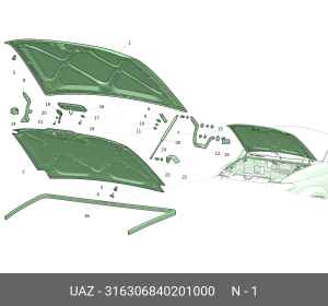 Капот УАЗ-3163 Патриот (ОАО УАЗ) 316306840201000 UAZ UAZ