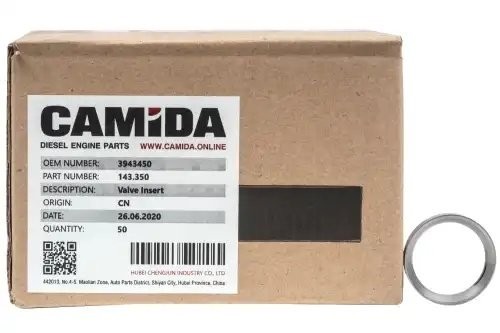 Седло клапана ВЫпускного КАМАЗ,ПАЗ,ГАЗ дв.CUMMINS ISBe,ISDe,ISF3.8 CAMIDA 143350 CAMIDA