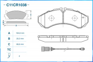 Тормозные колодки передние Low Metallic C11CR1038 C11CR1038 CWORKS