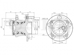 Ступица задняя (с ABS) HUB-20016 UNIO