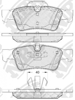 Колодки тормозные MERCEDES ML (W164),GL (X164) задние (4шт.) NIBK PN0507 NIBK