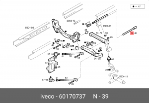 торсион стабилизатора! левый D=33.00\IVECO Daily 65C13-65C15 00> 60170737 IVECO