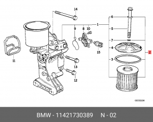 Фильтр масляный BMW 3 (E36),5 (E34) OE 11 42 1 730 389 BMW