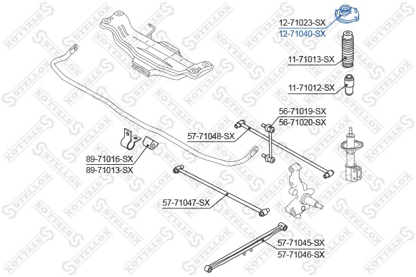 опора амортизатора заднего правого!\ Mazda 323 all 98> 12-71040-SX STELLOX