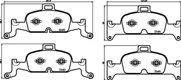 Колодки тормозные AUDI A4 (15-),Q5 (16-) передние (4шт.) BREMBO P85164 BREMBO