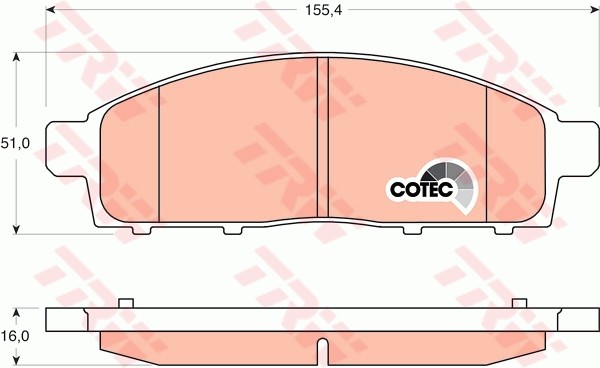 Колодки передние MITSUBISHI L200 (KB_T, KA_T), PAJERO SPORT II (KG_, KH_) GDB343 GDB3435 TRW
