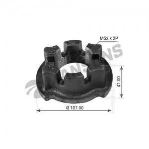 Гайка BPW ступицы корончатая (M52х2 H=52 SW80) MANSONS 300.133 MANSONS