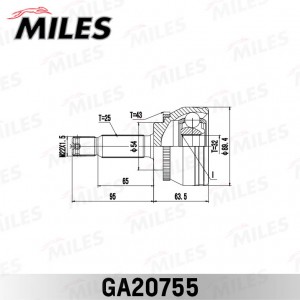 ШРУС наружный MITSUBISHI GALANT USA 96-03 GA20755 GA20755 MILES