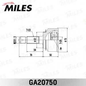 ШРУС наружный HONDA Jazz/Fit GD1 2001 GA20750 GA20750 MILES
