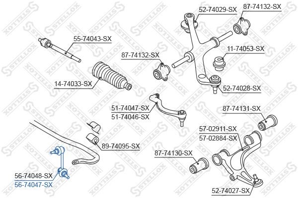 тяга стабилизатора переднего правая!\ Nissan Interstar all 02> 56-74047-SX STELLOX