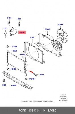 Бачок расширительный FORD Transit (06-) OE 1 383 314 FORD