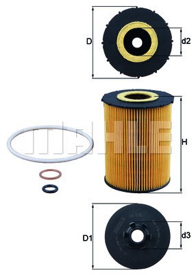 Фильтр масляный BMW 5 (E60),7 (E65),X5 (E70) (N62) MAHLE OX636D MAHLE KNECHT