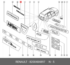 МОНОГРАММА/MONOGRAMME 8200484897 8200484897 RENAULT