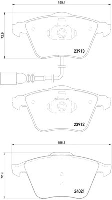 P85129 колодки дисковые передние!\ Audi A3, VW Passat/Golf V 1.6-3.2i/1.9TDi 02> P85129 BREMBO