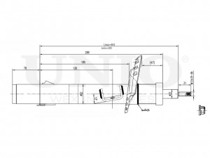 Амортизатор газовый передней подвески левый SAB-10042 UNIO