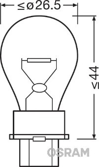 Лампа 12V P27W W2.5x16d OSRAM 3156 OSRAM