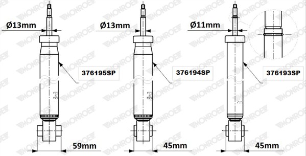 амортизатор задний газовый!\ Skoda Octavia 3, VW Golf 7 13> 376195SP MONROE