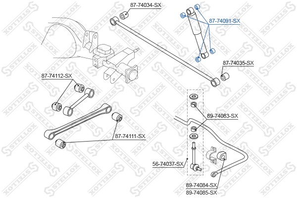 сайлентблок зад. амортизатора!\ Nissan Terrano R20 all 93>/Serena C23M all 92> 87-74091-SX STELLOX