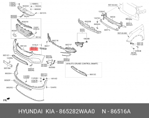 ОПОРНАЯ ПЛАНКА БАМПЕРА 865282WAA0 HYUNDAI