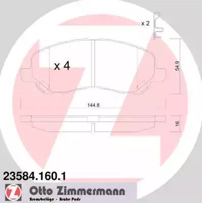 колодки дисковые !перед. 145x55x16 \ Mitsubishi Space Runner 2.0i 16V/2.4GDi 99> 235841601 ZIMMERMANN
