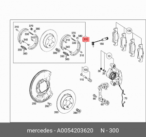 КОМПЛЕКТ КОЛОДОК ТОРМОЗНЫХ A0054203620 A0054203620 MERCEDES BENZ