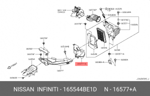 ВОЗДУХОВОД ПОДВОДЯЩИ 165544BE1D NISSAN