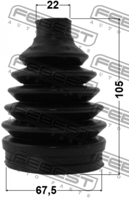 Пыльник ШРУСа наружный (67.5x105x22)  0417P-GA2RR 0417P-GA2RR FEBEST