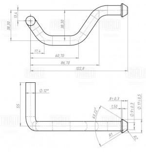 Кронштейн переднего дополнительного глушителя для а/м ВАЗ 2170 Приора "TRIALLI" EMB0102 TRIALLI