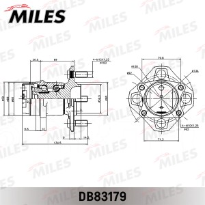 Ступица колеса задняя с подшипником NISSAN WINGROAD 12/AD/EXPERT/TIIDA/CUBE 4*10 DB83179 MILES