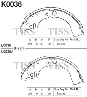 K0036 колодки тормозные барабанные!\ Daihatsu Copen K0036 MK KASHIYAMA
