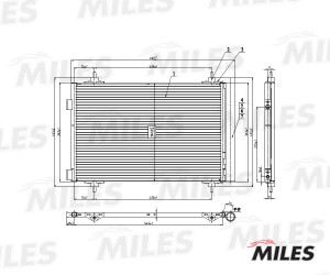 Радиатор кондиционера (паяный) CITROEN C4 / 307 1.4/1.6/2.0 02-) ACCB022 ACCB022 MILES
