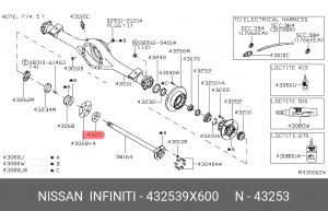 сальник полуоси задней!\ Nissan Cabstar 06> 43253-9X600 NISSAN