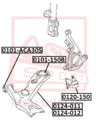 САЙЛЕНТБЛОК TOYOTA/LEXUS 0101150B 0101-150B ASVA