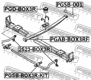 Втулка стабилизатора задняя CITROEN JUMPER III/ RELAY III 2006- PGSB-BOX3R-KIT PGSB-BOX3R-KIT FEBEST