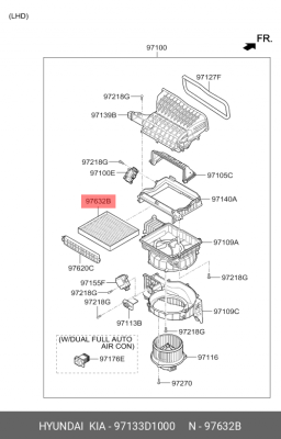 фильтр салона!\Kia Tucson\Creta 97133-D1000 HYUNDAI