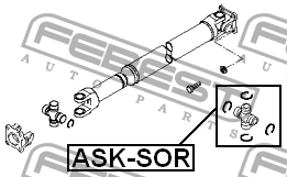 Крестовина карданного вала KIA BONGO-3 1TON/1.4TON 2006-, SORENTO 02-09 ASK-SOR ASK-SOR FEBEST