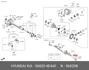 Наконечник рулевой тяги KIA Bongo 3 (06-) (4WD) левый/правый (1шт.) OE 568204E440 HYUNDAI KIA