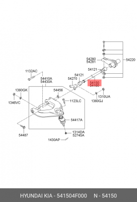 Торсион HYUNDAI Porter 2 подвески передней левый OE 541504F000 HYUNDAI KIA