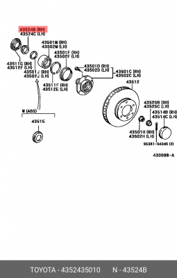 шайба полуоси стопорная!\ Toyota Land Cruiser 43524-35010 TOYOTA