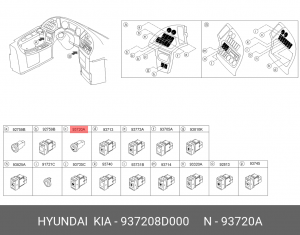Кнопка подсветки салона Universe 937208D000 HYUNDAI KIA