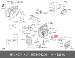 Трубка KIA Rio системы охлаждения OE 4526426200 HYUNDAI KIA