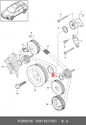 РОЛИК ОБВОДНОЙ 95814527901 PORSCHE