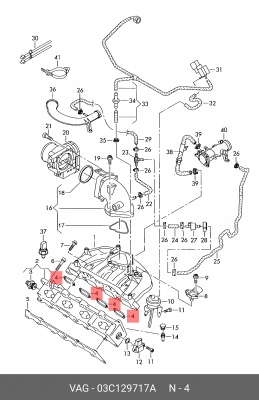 Прокладка впускного коллектора VAG 03C 129 717A 03C 129 717 A VAG