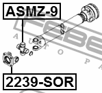 ФЛАНЕЦ КРЕСТОВИНЫ КАРДАННОГО ВАЛА подходит для KIA SORENTO (FY) 2002-2006 2239-S 2239-SOR FEBEST